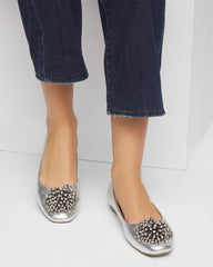 Chico's | Omega Beaded Ballet Flats/ Metallic