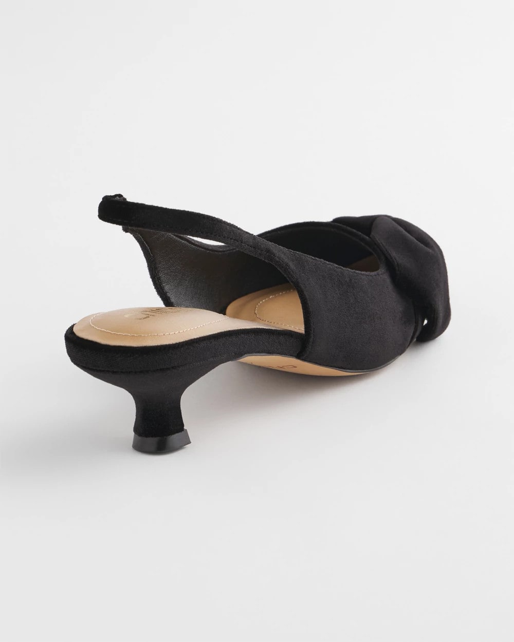 Chico's | Charm Velvet Bow Kitten Heels/ Black