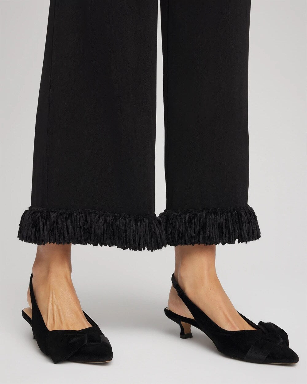 Chico's | Charm Velvet Bow Kitten Heels/ Black