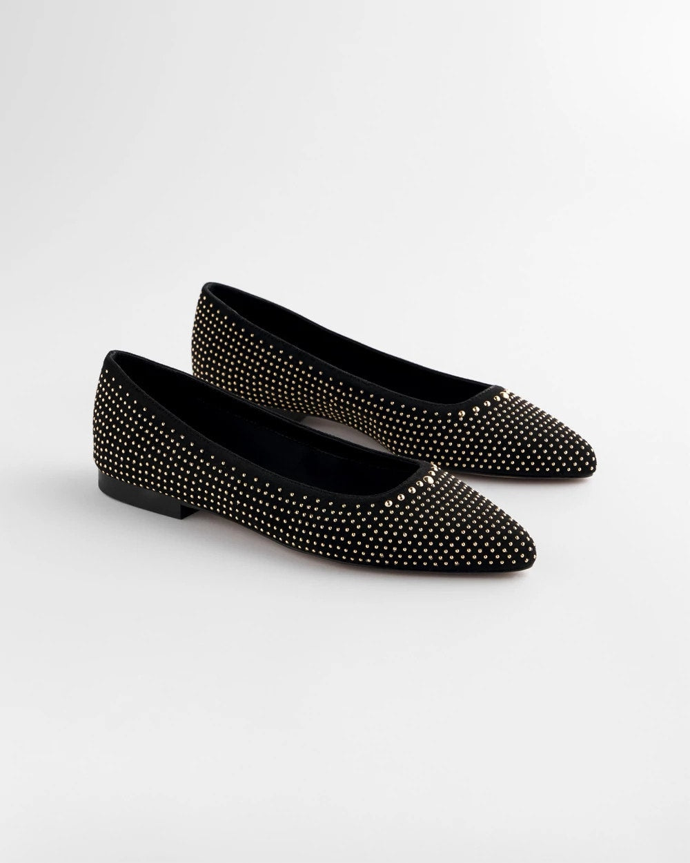 Chico's | Suede Studded Flats/ Black
