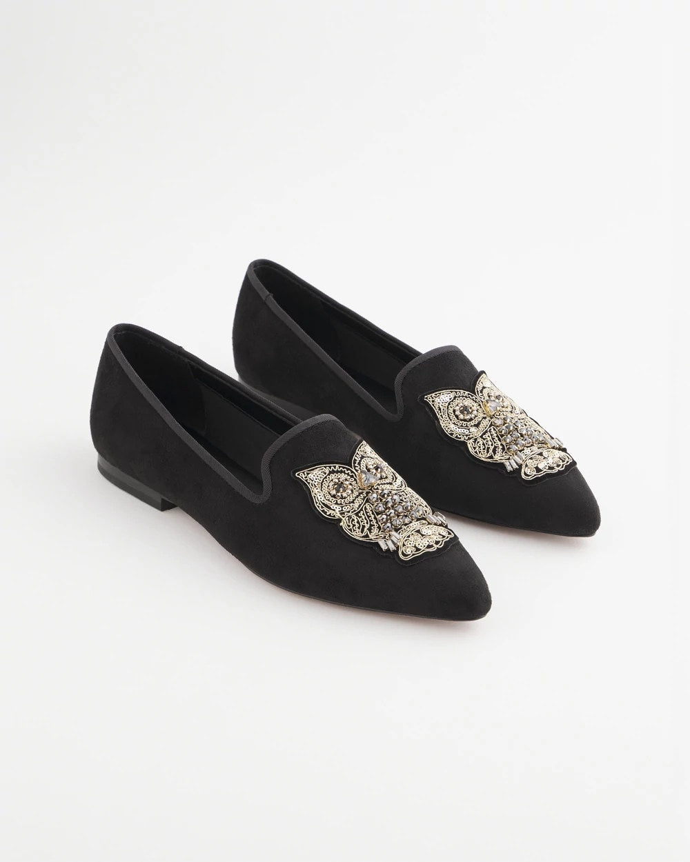 Chico's | Black Microsuede Loafers/ Black