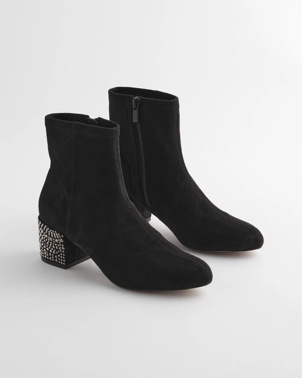Chico's | Embellished Destiny Art Deco Boot Heels/ Black