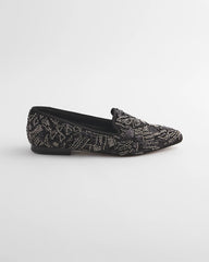 Chico's | Gwyn Art Deco Beaded Flats/ Black