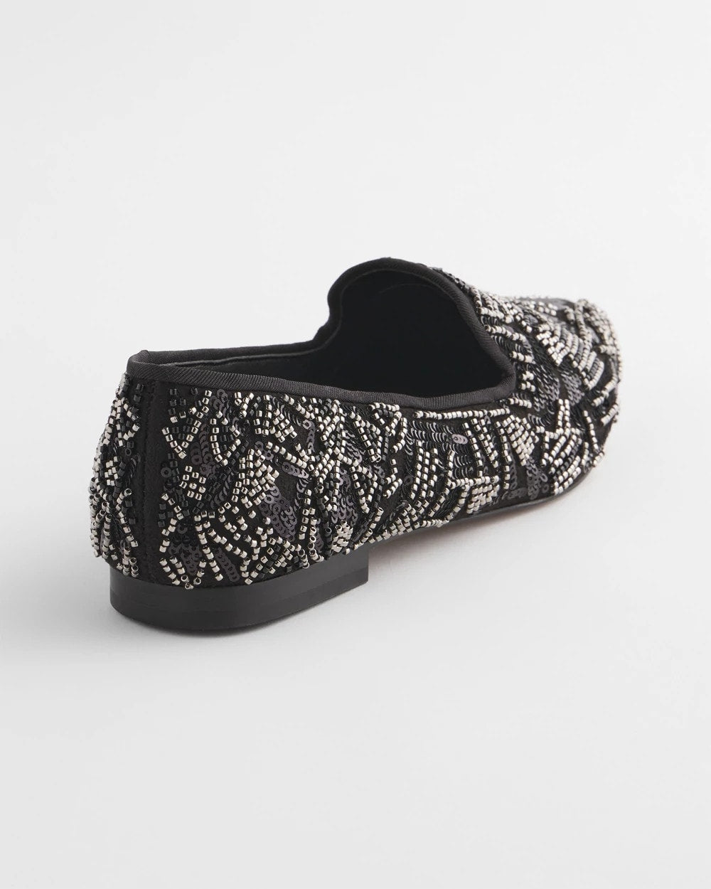 Chico's | Gwyn Art Deco Beaded Flats/ Black