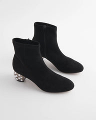 Chico's | Danika Embellished Vegan Suede Boots/ Black