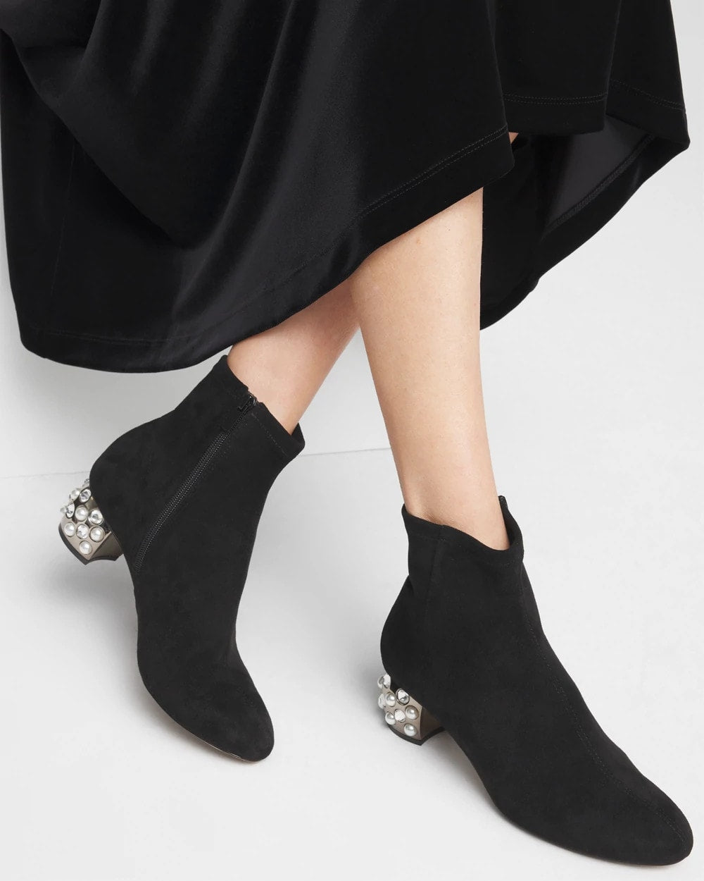 Chico's | Danika Embellished Vegan Suede Boots/ Black