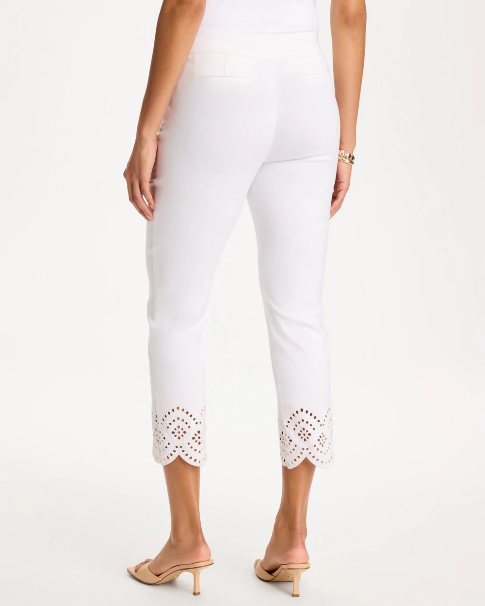 Chico's | Petite Brigitte™ Slim Scalloped Ankle Pants/ Alabaster