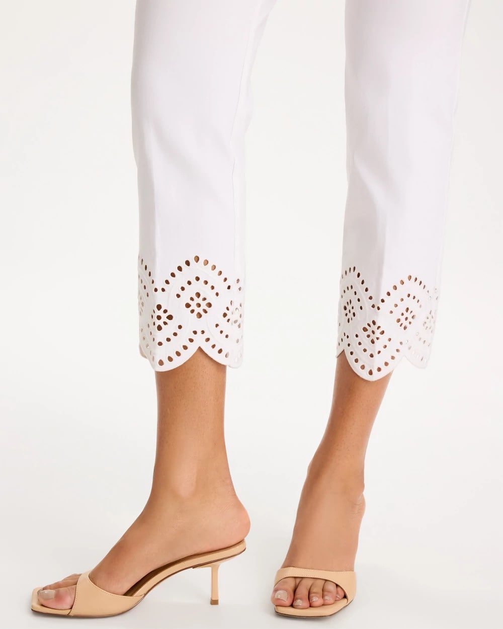 Chico's | Petite Brigitte™ Slim Scalloped Ankle Pants/ Alabaster