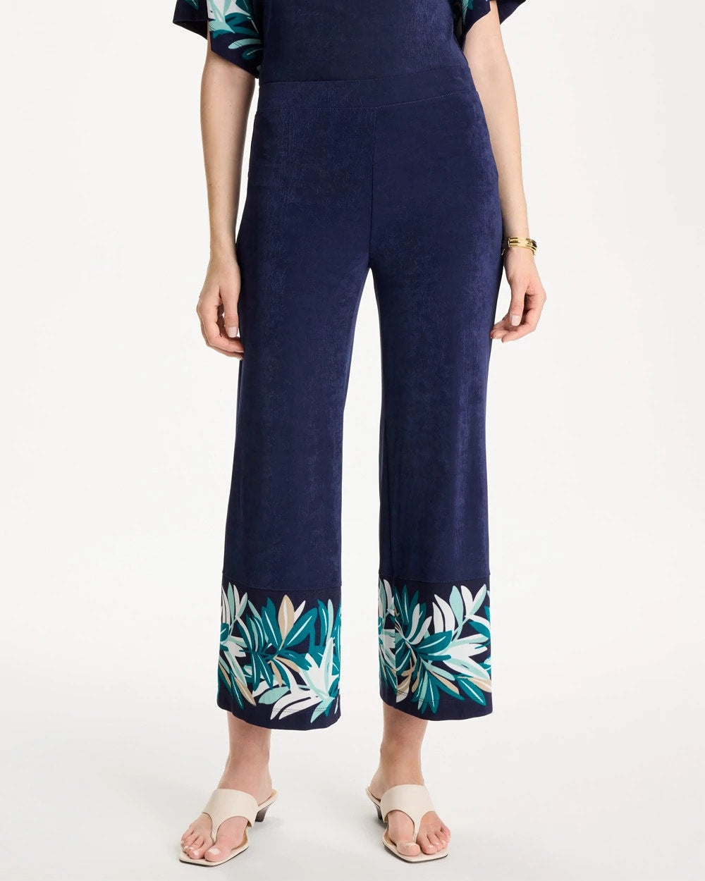 Chico's | Travelers™ Palm Border Crop Pant/ Kings Navy