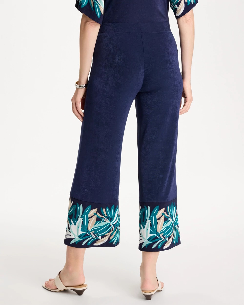 Chico's | Travelers™ Palm Border Crop Pant/ Kings Navy