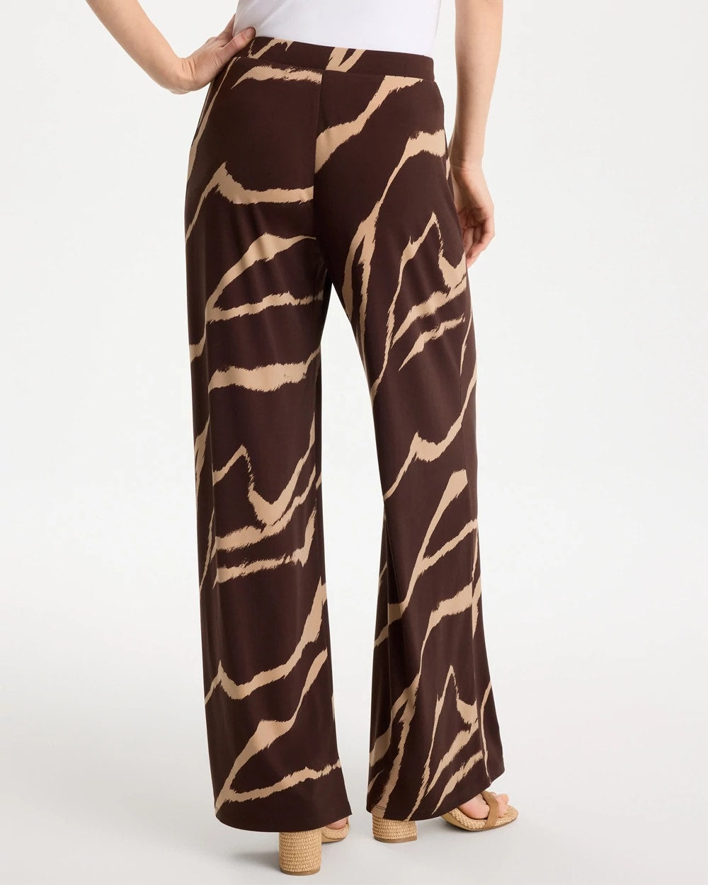 Chico's | Travelers™ Zebra Knit Wide-Leg Pants/ Cocoa Bean