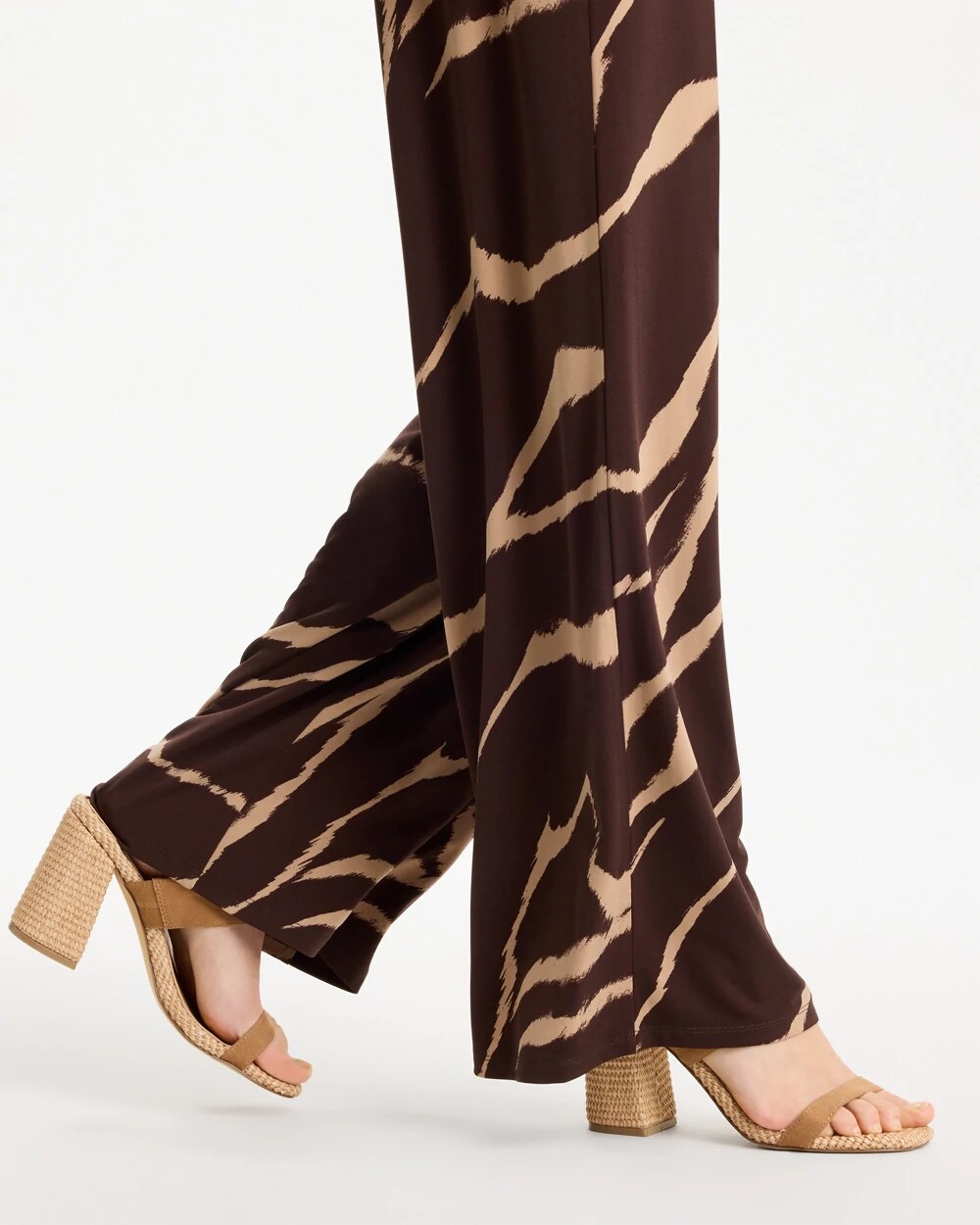 Chico's | Travelers™ Zebra Knit Wide-Leg Pants/ Cocoa Bean