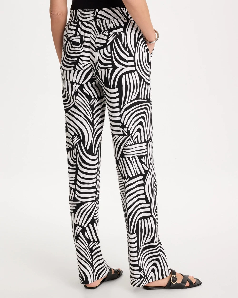 Chico's | Geo Pull-On Wide-Leg Linen Pants/ Alabaster