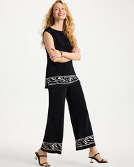 Chico's | Travelers™ Abstract Zebra Cropped Pants/ Travelers Black