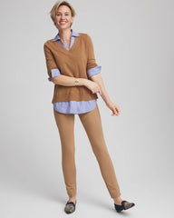 Chico's | Juliet Slim Trim Detail Pants/ Caramel Apple