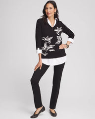 Chico's | Juliet Slim Trim Detail Ankle Pants/ Black