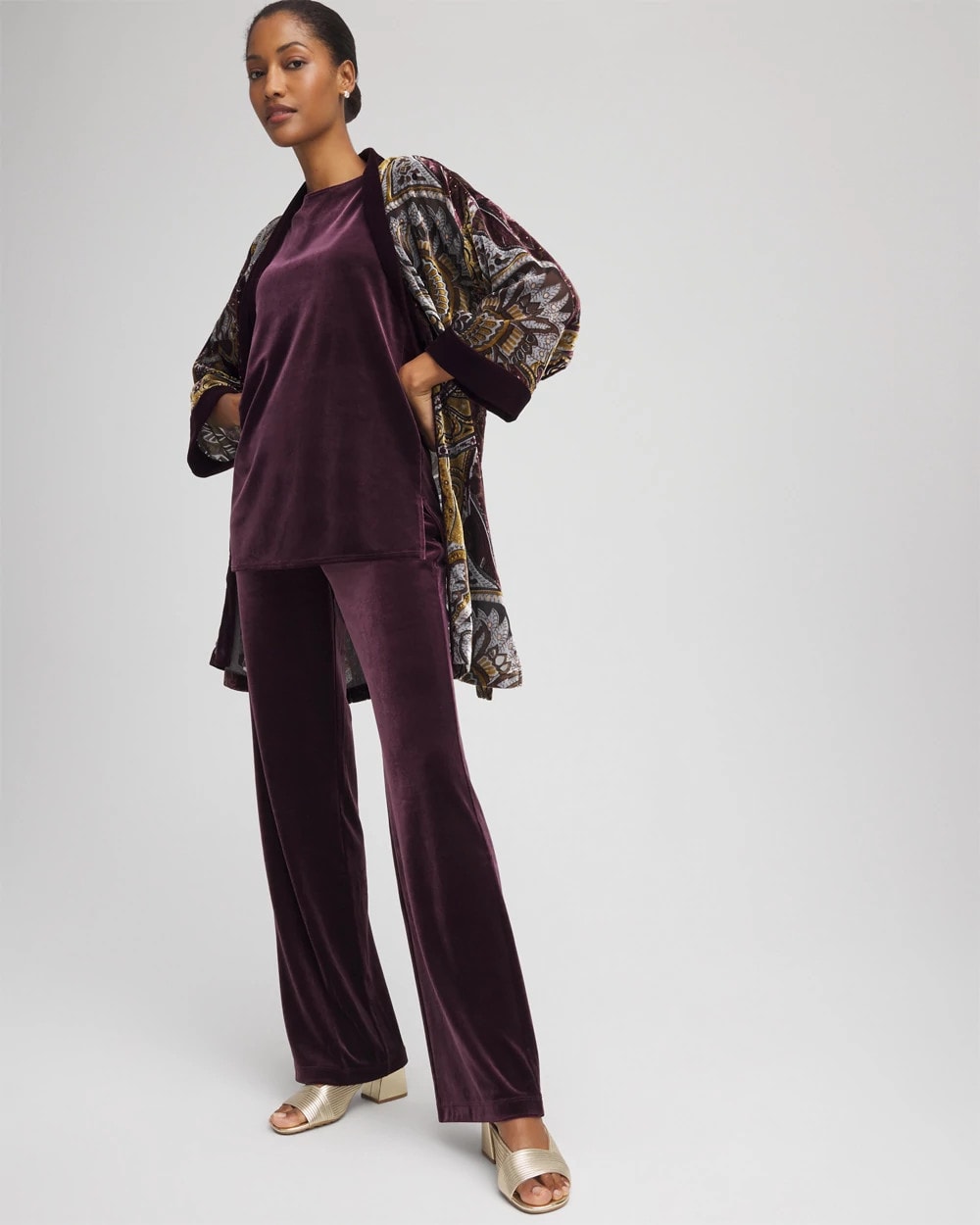 Chico's | Travelers™ Velvet No Tummy Pants/ Night Bloom