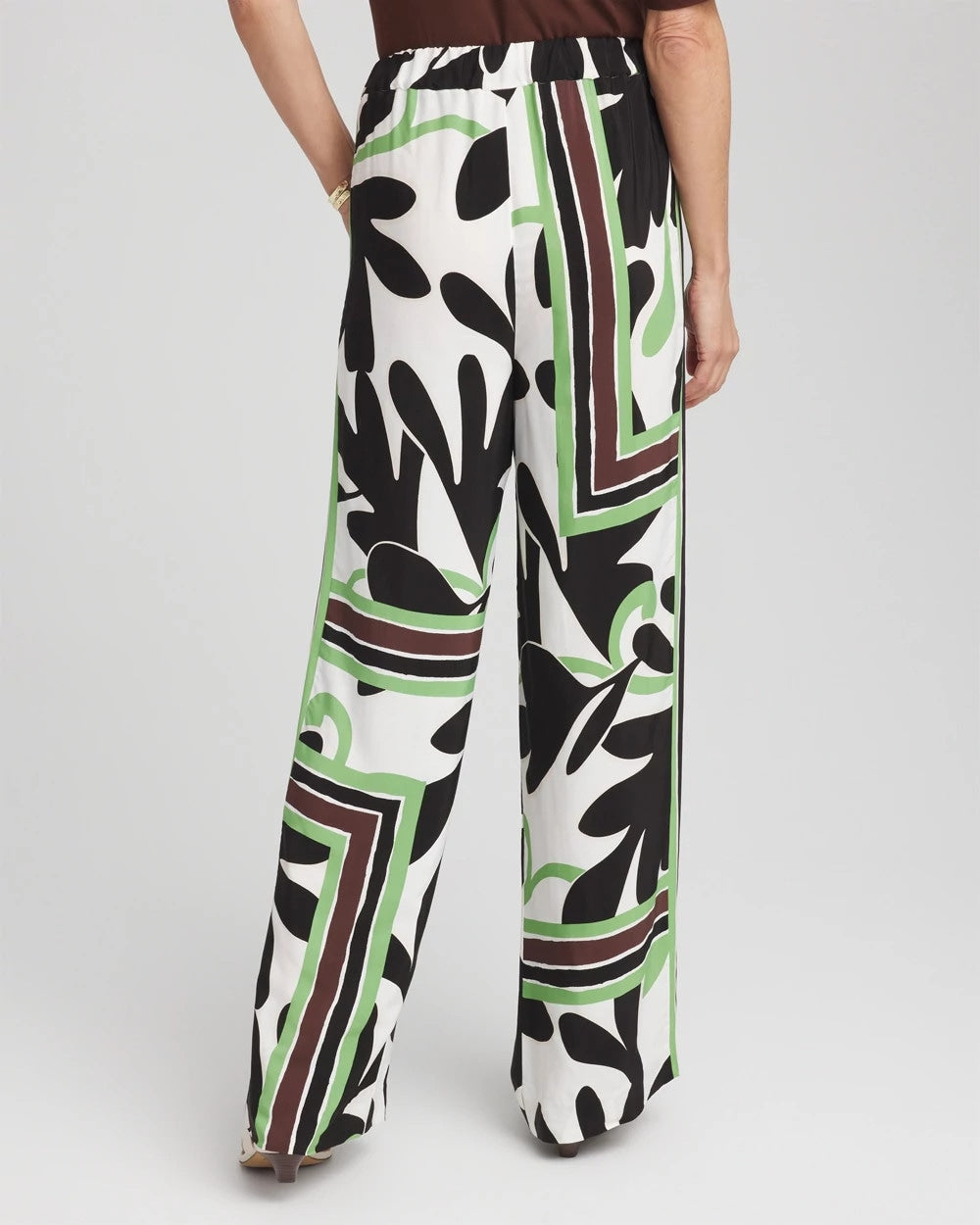 Chico's | Printed Silky Soft Pants/ Ecru