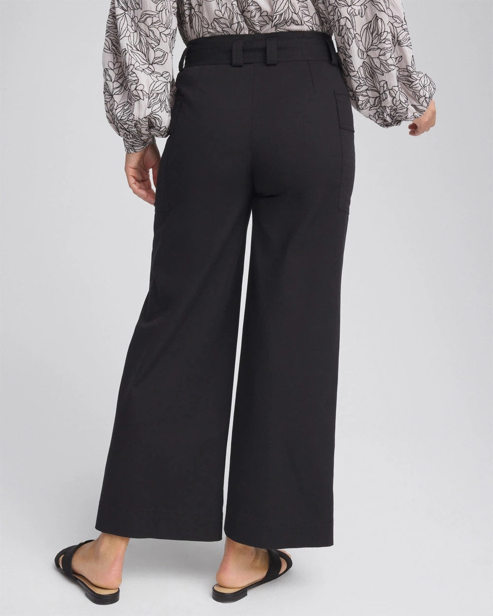 Chico's | Belted Twill Utility Cropped Pants/ Black