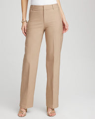 Chico's | Petite Cotton Straight-Leg Trousers/ Cattail Brown