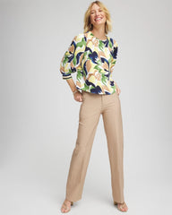 Chico's | Petite Cotton Straight-Leg Trousers/ Cattail Brown
