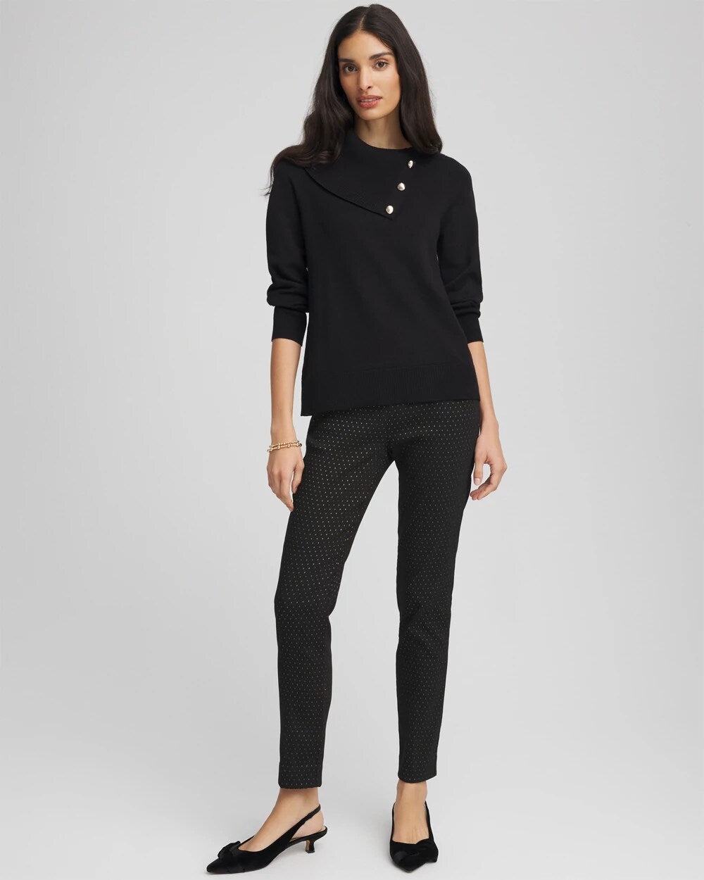 Chico's | Brigitte™ Slim Ankle Jacquard Pants/ Black