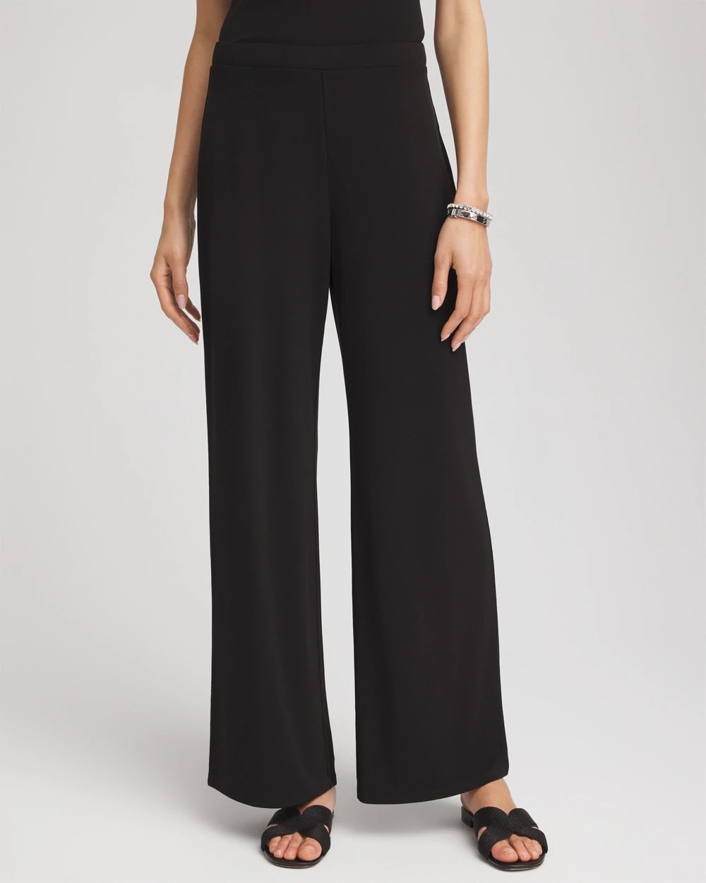 Chico's | Travelers™ Knit Wide-Leg Pants/ Black