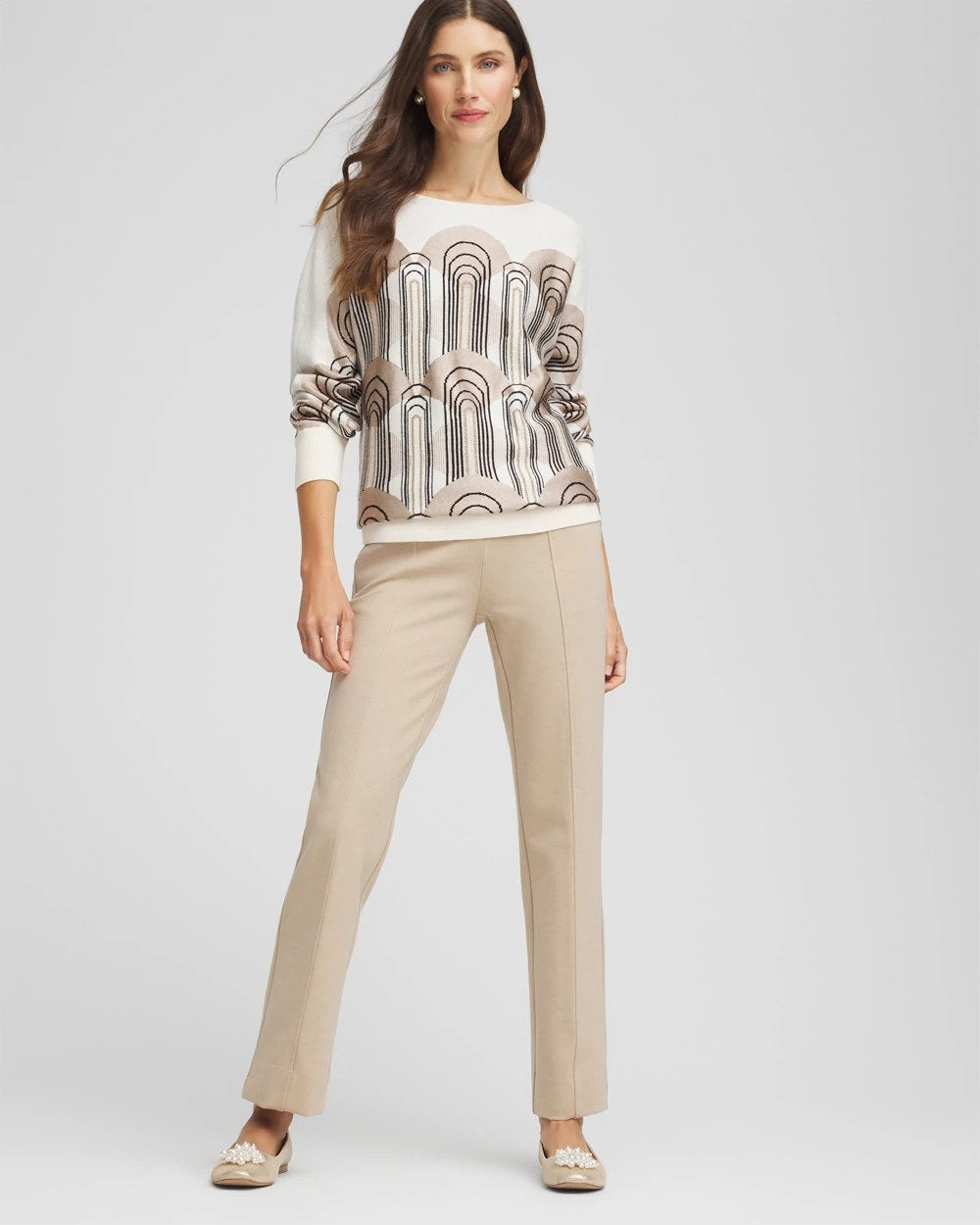 Chico's | Juliet Straight Ankle Pants/ Taupe Heather