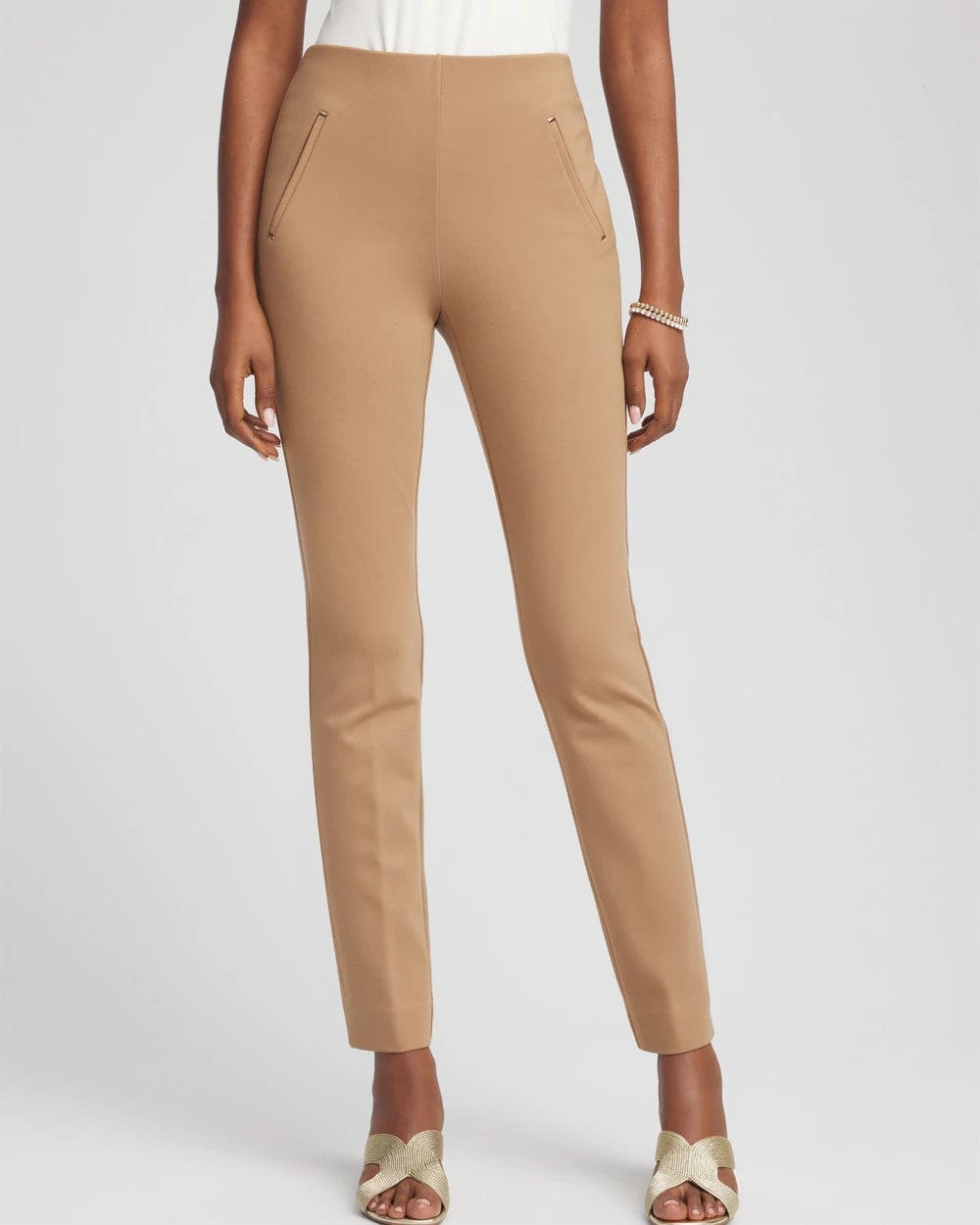 Chico's | Juliet Slim Trim Detail Ankle Pants/ Caramel Apple