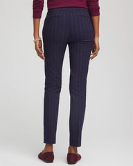 Chico's | Pinstriped Brigitte™ Slim Pull-On Ankle Pants/ Passport Blue