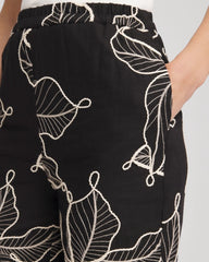 Chico's | Embroidered Wide-Leg Cropped Pants/ Black
