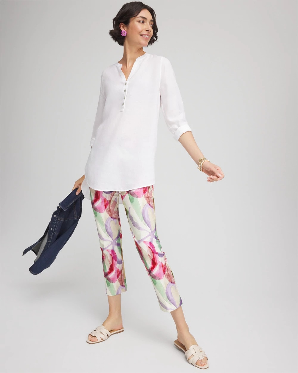 Chico's | Brigitte™ Slub Slim Cropped Pants/ Ecru