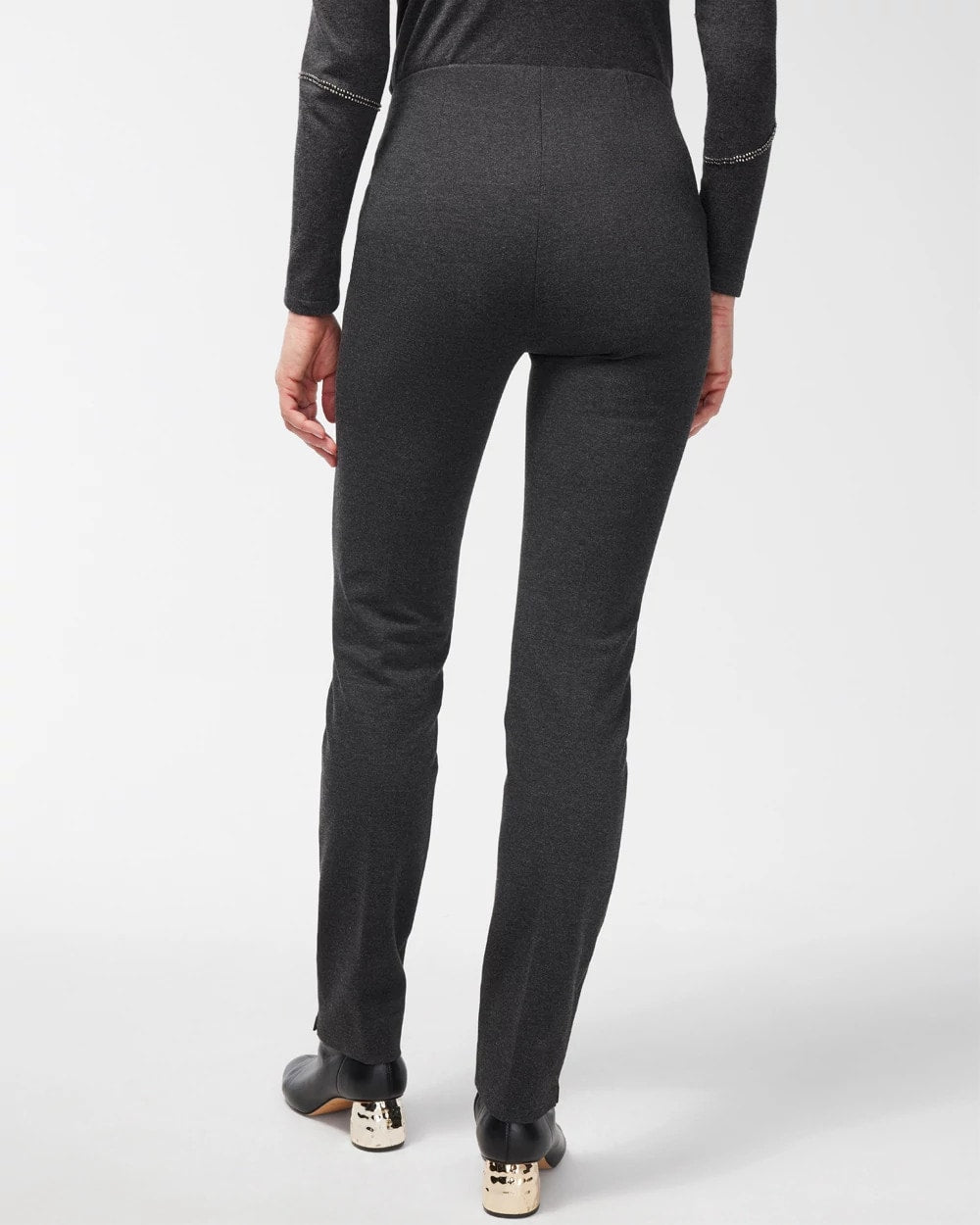 Chico's | Juliet Trim Detail Ponte Pants/ Graphite Heather Gray
