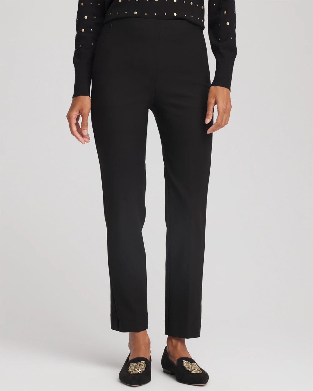 Chico's | Lightweight Juliet Straight Ankle Pants/ Black