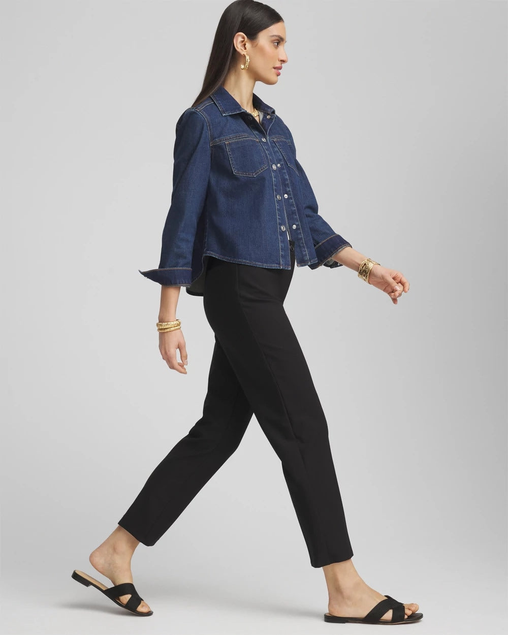 Chico's | Lightweight Juliet Straight Ankle Pants/ Black
