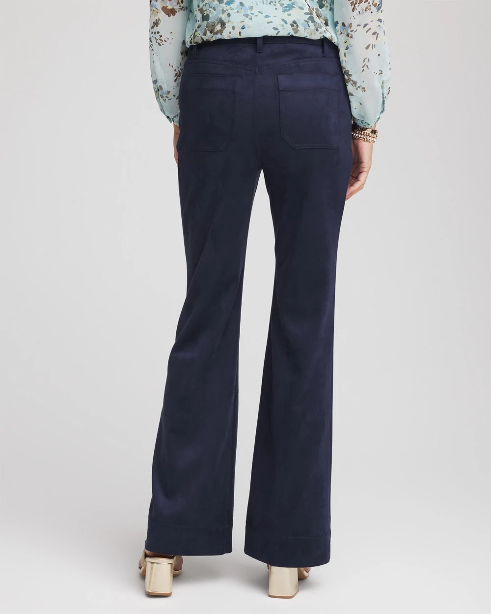 Chico's | Faux Suede Bootcut Ankle Pants/ Passport Blue