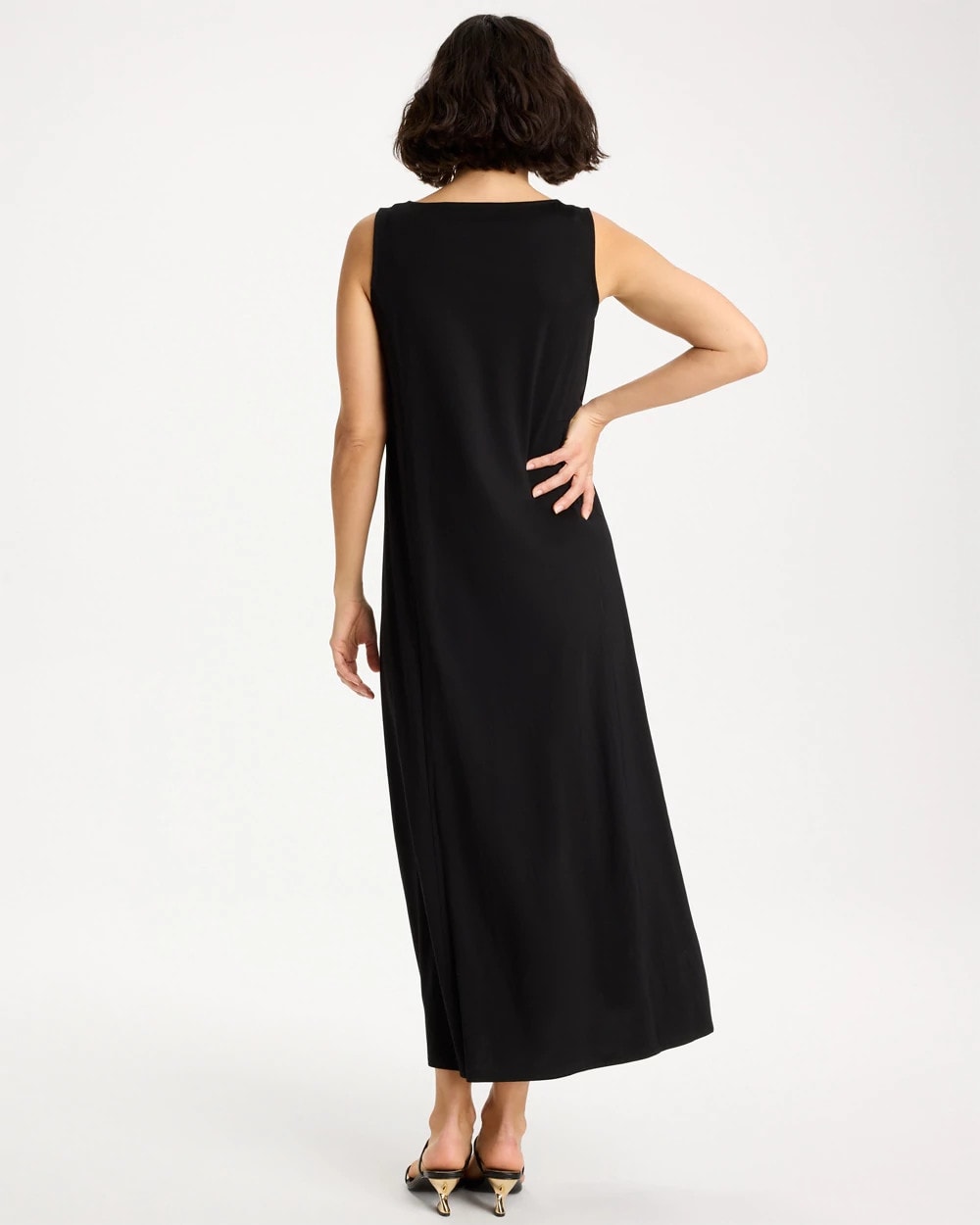 Chico's | Ponte Seamed Maxi Dress/ Black