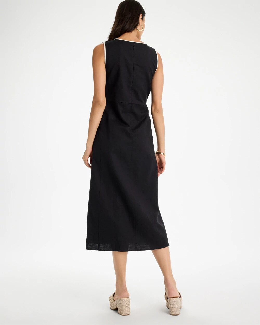 Chico's | Sleeveless Surplice Linen Dress/ Black