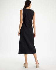 Chico's | Sleeveless Surplice Linen Dress/ Black