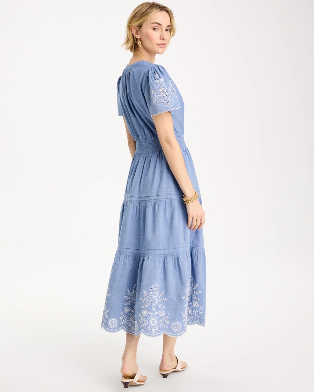 Chico's | Chambray Embroidered Dress/ Light Indigo