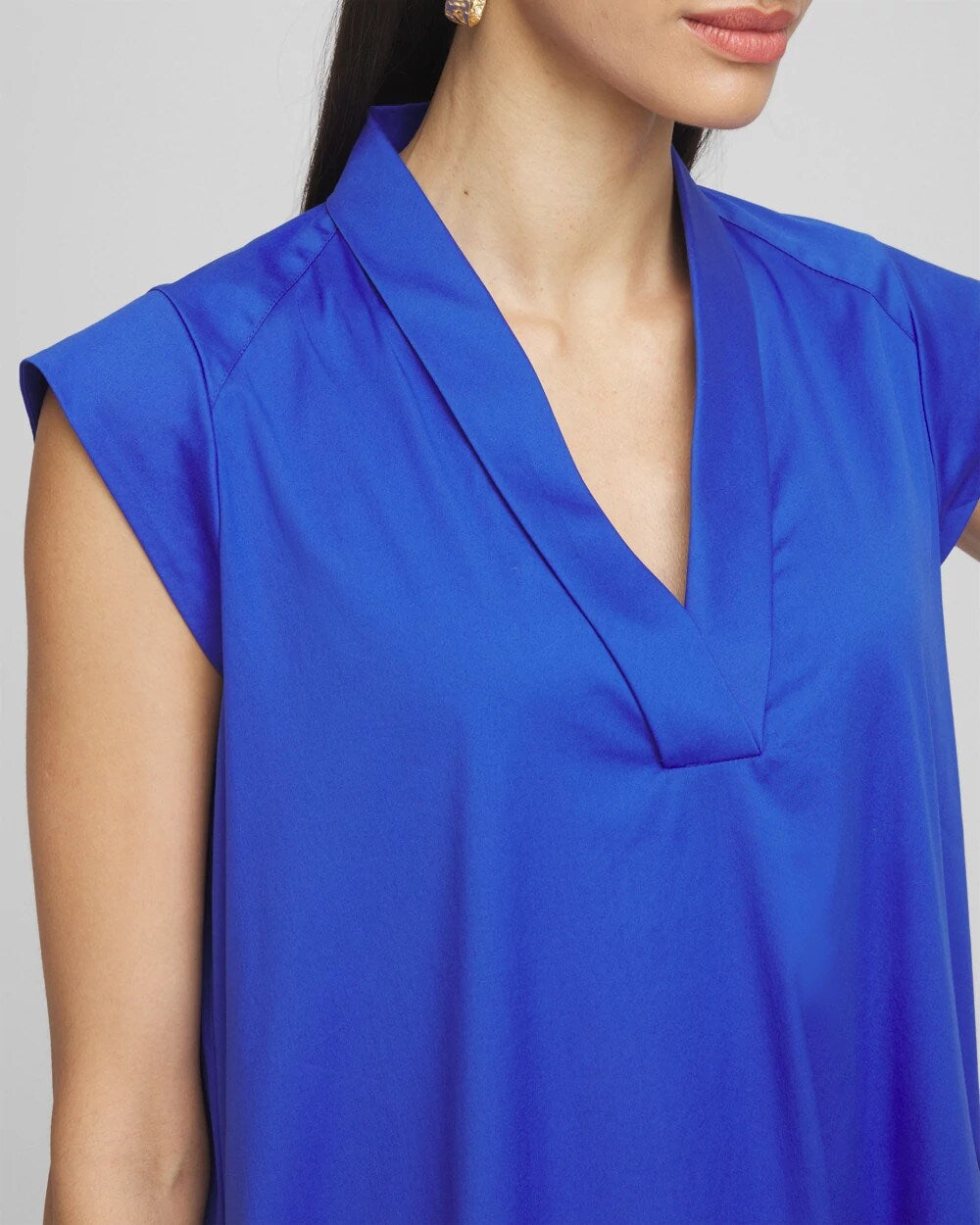 Chico's | Petite Popover Poplin Maxi Dress/ Rich Cobalt