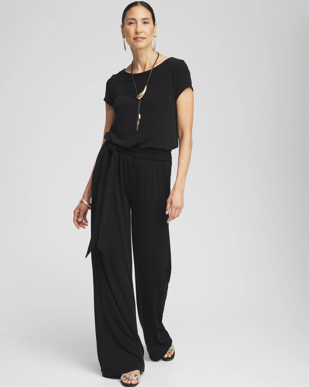 Chico's | Travelers™ Cap Sleeve Jumpsuit/ Travelers Black