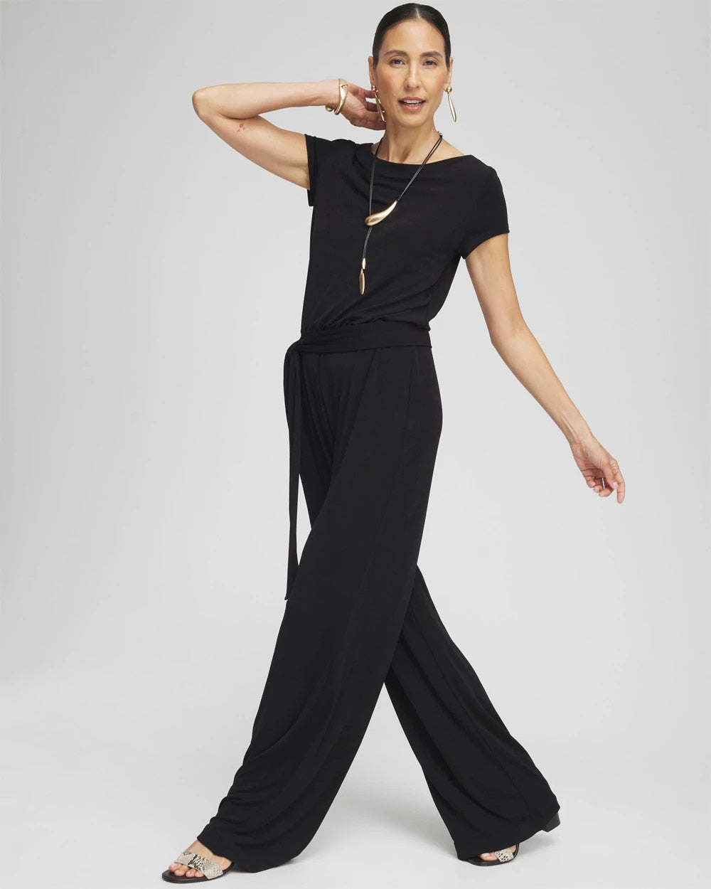 Chico's | Travelers™ Cap Sleeve Jumpsuit/ Travelers Black