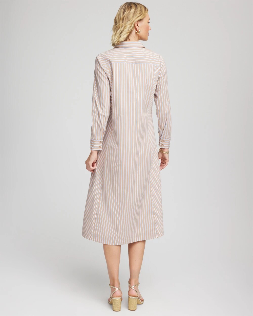 Chico's | Vanilla Chai Striped Shirtdress/ Vanilla Chai