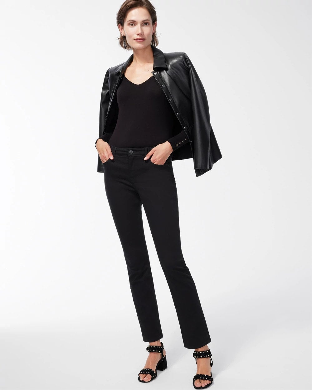 Chico's | Girlfriend Slim Full-Length Jeans/ Black
