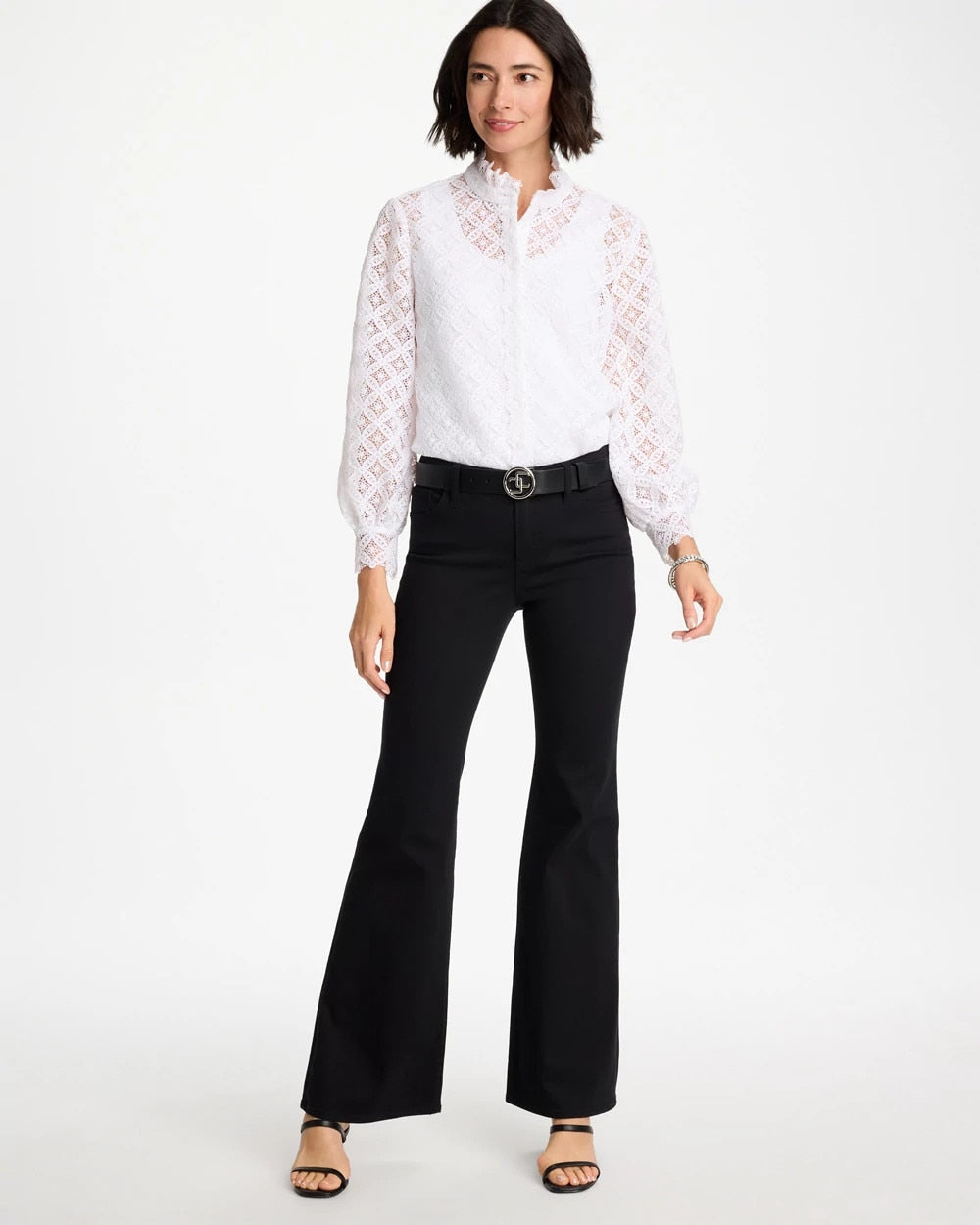 Chico's | Petite Girlfriend Flared Leg Jeans/ Black