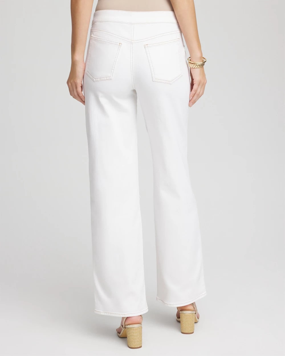 Chico's | Petite Seeded Pull-On Wide-Leg Jeans/ Natural Seeded