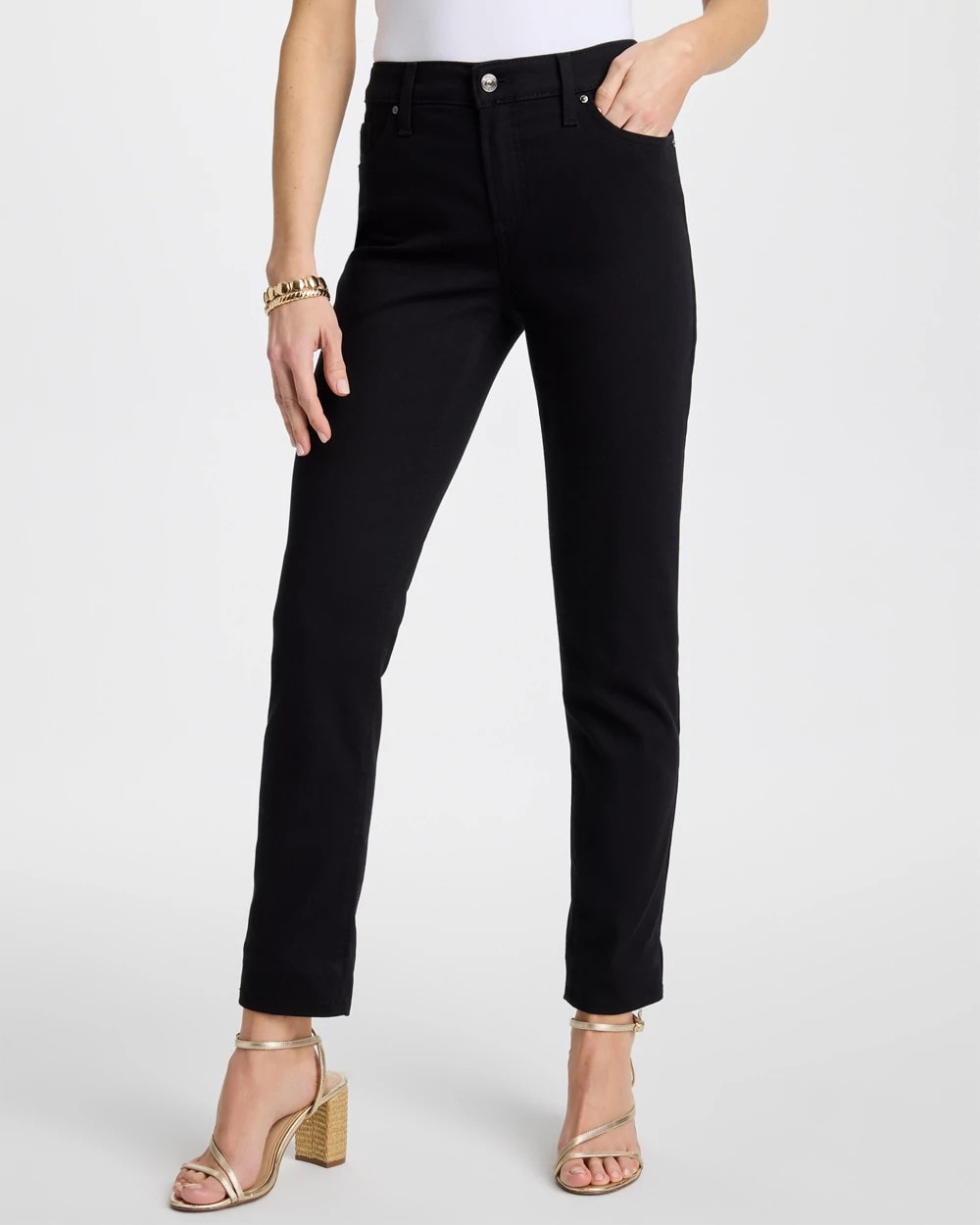 Chico's | So Slimming Petite Girlfriend Ankle Jeans/ Black