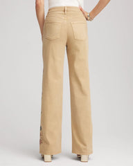 Chico's | Embroidered High-Rise Wide-Leg Jeans/ Cafe Aroma