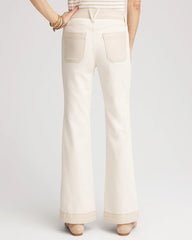 Chico's | Colorblock Wide Flare Jeans/ Neutral